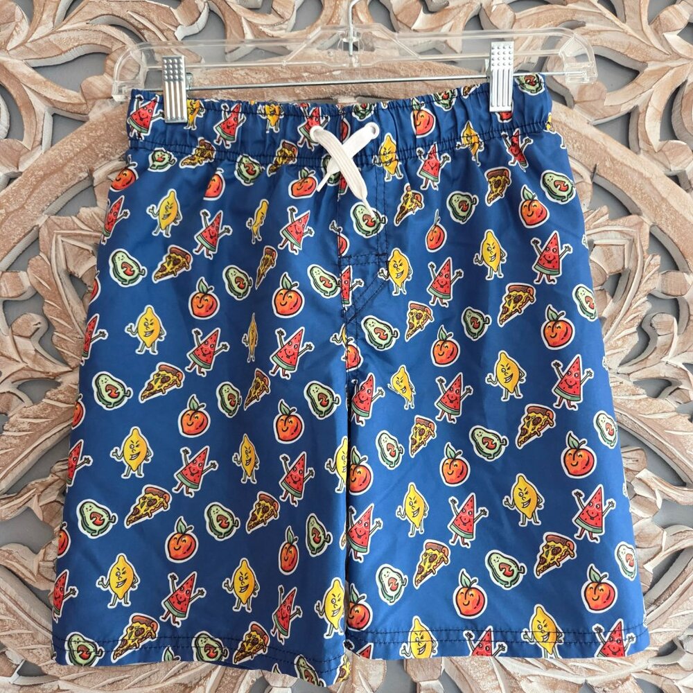 J.A.C.H.S. CO MANUFACTURING BOYS SWIM SHORTS - SIZE Sm - FOOD PRINT